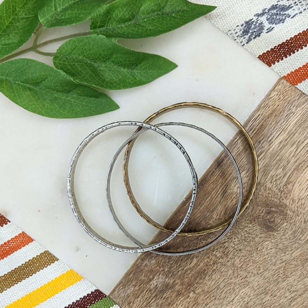 Assorted Metallic Bangle Bracelets - image 4